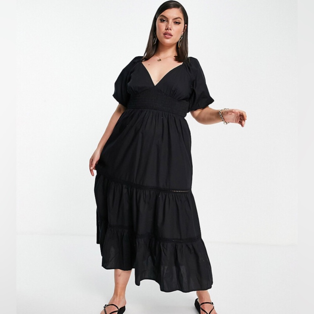 Shirted Waist Maxi Dress